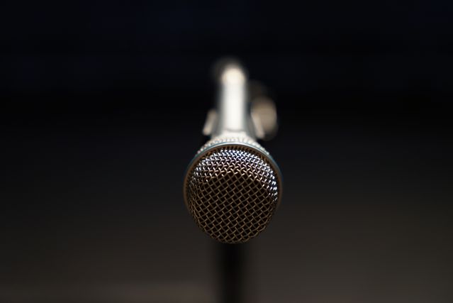 close up shot of a microphone